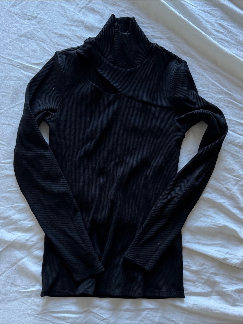 Massimo Dutti | Black Turtleneck Long Sleeve Top